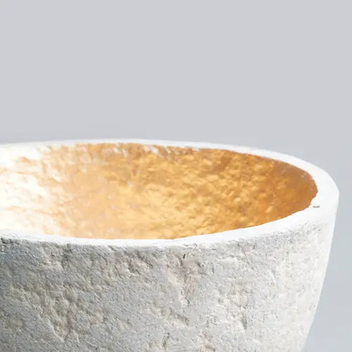 Paper Mache Swazi Bowl - Concrete - Close up