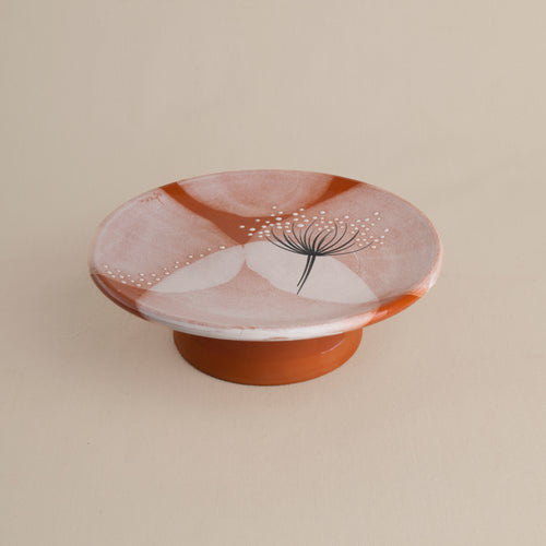Ceramic Footed Plate Terracotta