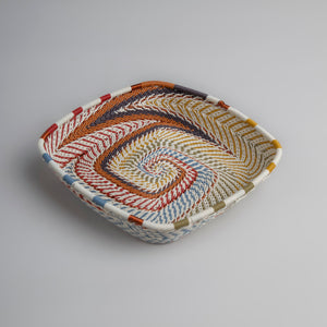 Flat square basket - Mountain Rainbow