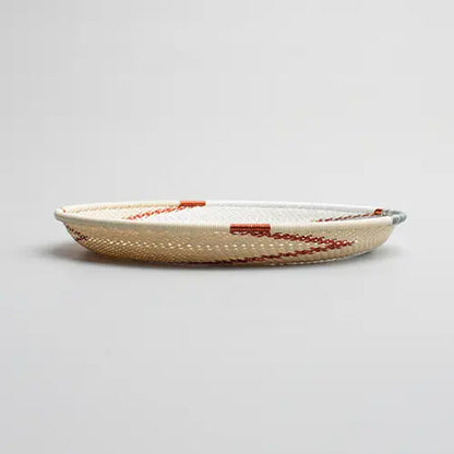 Hand Woven - Tray Round - Ivory - Medium - Photo 2