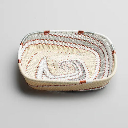 Flat square basket zulu wire - Ivory - Photo 1