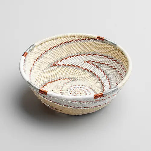 Shallow basket zulu wire - Ivory - Small - Photo 1