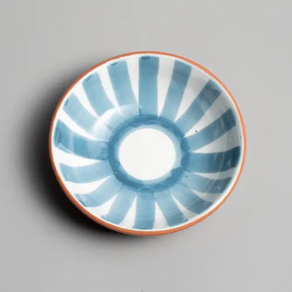 Handcrafted Ceramic - Sun Strip Shallow Bowl - Blue Stone - Small - Photo 2
