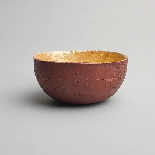 Recycled paper mache bowl  - Burgundy - Medium 3