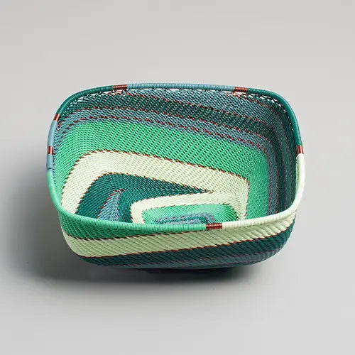 Square basket zulu wire - Emerald - Medium - Photo 1