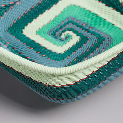 Square basket zulu wire- Emerald - Medium - Close up